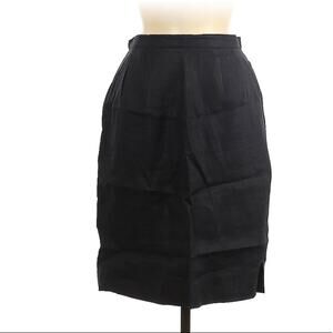 J McLaughlin Black Linen Short Pencil Skirt Womens 8 Modest Preppy Academia